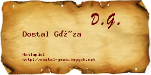Dostal Géza névjegykártya