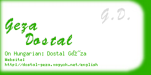 geza dostal business card